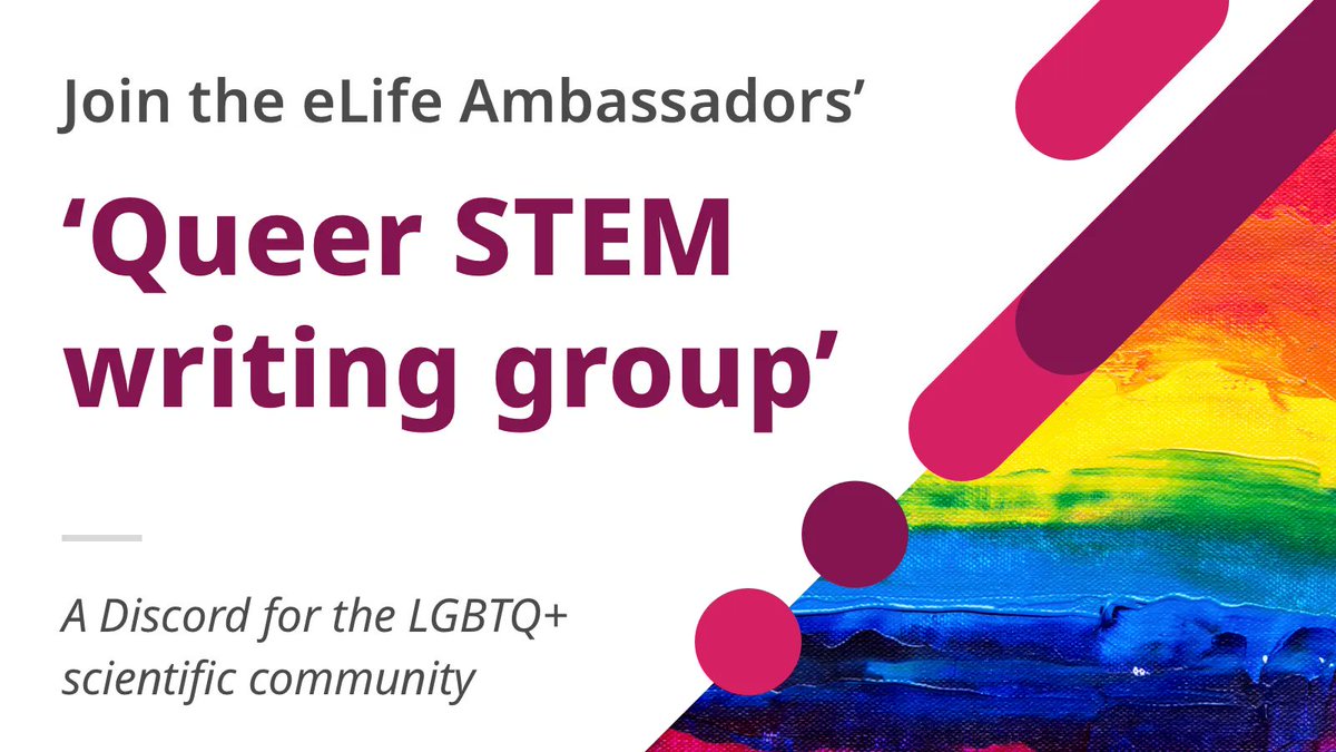 This #PrideMonth, our #eLifeAmbassadors have launched a writing group for members of the #LGBTQinSTEM community that offers a safe space to connect and share experiences.

To kick things off, join them on Discord and write about your STEM role model! discord.gg/AMdKaeYWjs