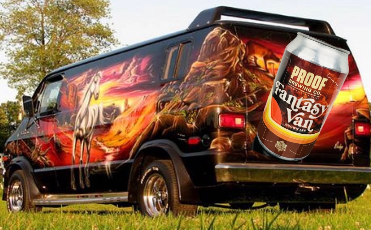 🌟 Travel into a realm of flavor with Proof Brewing Co.'s Fantasy Van Brown Ale! Let the magical flavors of caramel, toffee, nuts, and chocolate take you on an extraordinary taste journey 🚐✨ #ProofBrewingCo #FantasyVanBrownAle #CraftBeerMagic