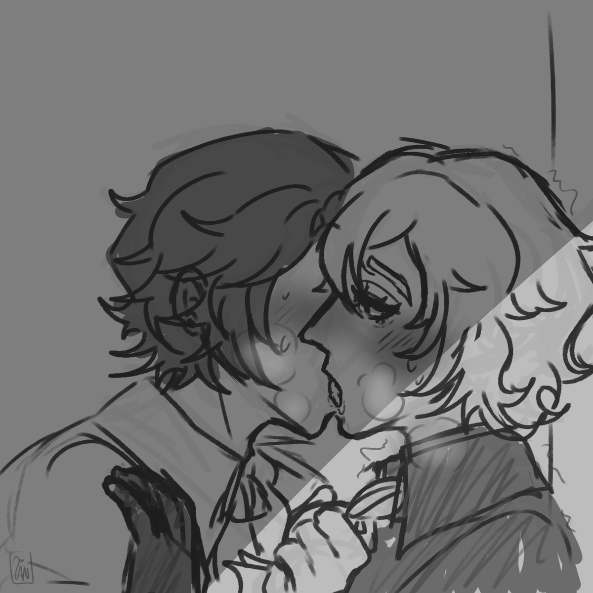 🧲⏳ // nortdrew kiss doodle bcs i missed them aaand i wanted to pratice owaa wawawawaaw

i got fed up with tryna draw nort's face so i just hid it 😔