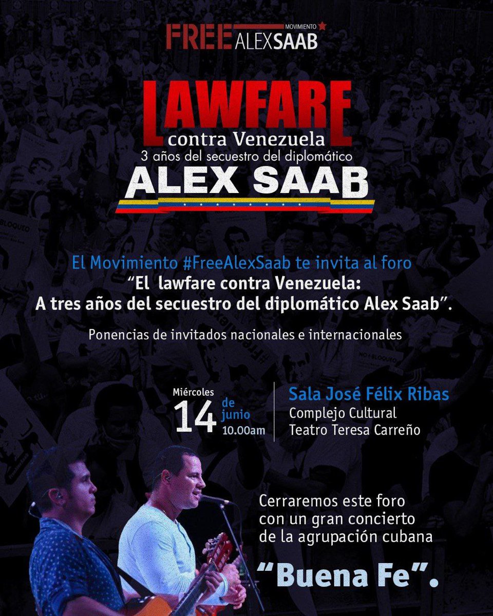 #ConBuenaFeYo digo Free Alex Saab,  libertad para el diplomático  Venezolano.

#VivaLaUniónDeLosPueblos 
#DeZurdaTeam