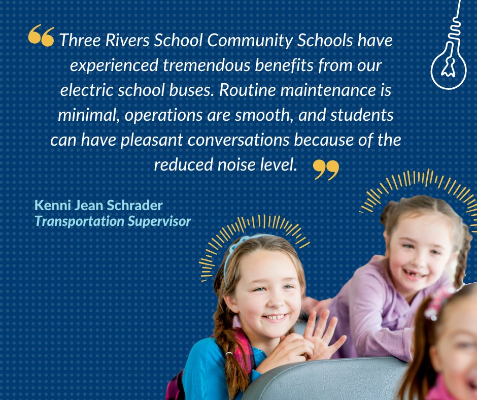 💡There are so many reasons to support clean school buses. Kenni Jean Schrader, Transportation Supervisor at Three Rivers Community Schools, shares why they love their #electricschoolbuses! 🚌

Support for MI's Clean School Bus Program here ➡️ bit.ly/ESBs
