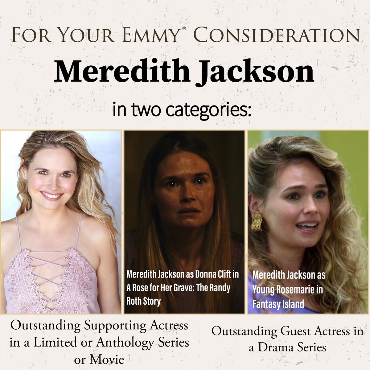 For Your Emmy® Consideration 📺

I’m incredibly grateful to have qualified in two categories this year, and am so excited to be considered, alongside so many other fantastic performances! 

#emmys