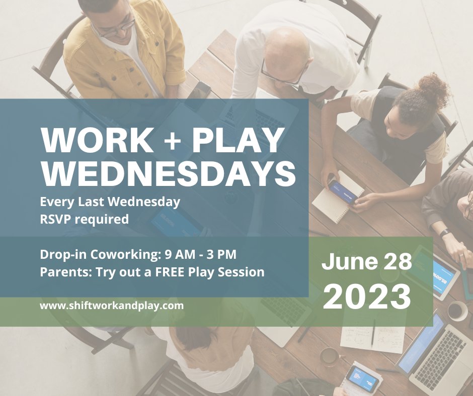 Give family-friendly coworking a try! 

Sign up here: shiftworkandplay.com/events/work-pl…

#frederickmd #frederickcountymd #frederickmdcoworking #frederickmdrealestate #frederickmdoffice #frederickmdwomeninbusiness #womanownedbusiness #frederickmdbusiness