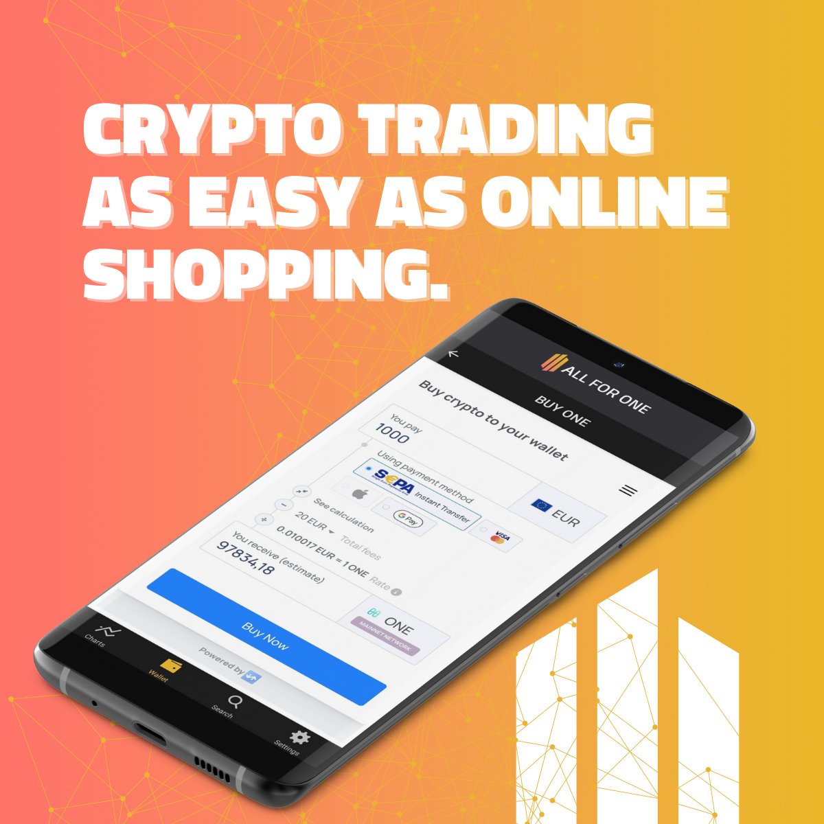 With AllForOne, purchasing coins is simple and convenient. Use your credit card or bank transfer to buy cryptocurrencies hassle-free. #crypto #buycoins