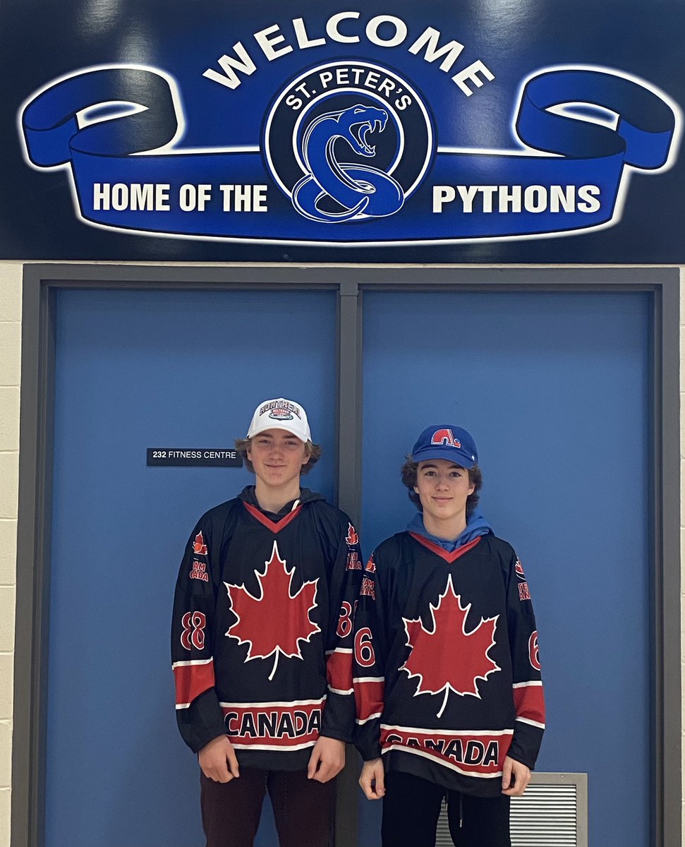 SPJH_PE's tweet photo. We have two Pythons who will be representing @CanBallHockey at the World Junior Championships in Liberec, Czechia later this month! Congrats/good luck to Reed Chafe and Brandon Philpott! Former Pythons/current @ODHigh students Ben O’Brien/Michael Pilgrim are also on the team!👊🇨🇦 https://t.co/UBkn0TwibO