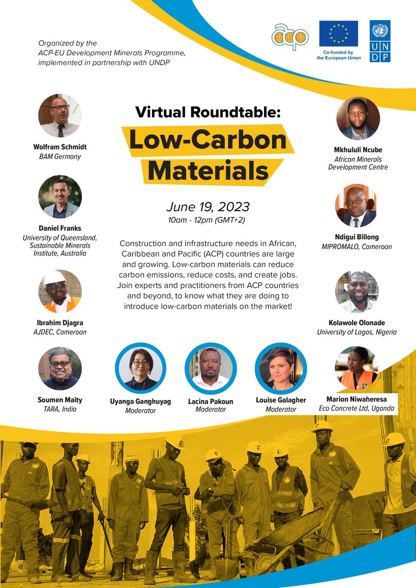 ACP-EU Development Minerals Programme (@developmentmin) on Twitter photo We invite you to join our virtual roundtable on low-carbon materials! 𝗥𝗲𝗴𝗶𝘀𝘁𝗲𝗿 𝗵𝗲𝗿𝗲
undp.zoom.us/webinar/regist…
<a href="/UNDPEU/">UNDP at EU</a> <a href="/UNDP/">UN Development</a> <a href="/PressACP/">OACPS Secretariat</a> We invite you to join our virtual roundtable on low-carbon materials! 𝗥𝗲𝗴𝗶𝘀𝘁𝗲𝗿 𝗵𝗲𝗿𝗲
undp.zoom.us/webinar/regist…
<a href="/UNDPEU/">UNDP at EU</a> <a href="/UNDP/">UN Development</a> <a href="/PressACP/">OACPS Secretariat</a>