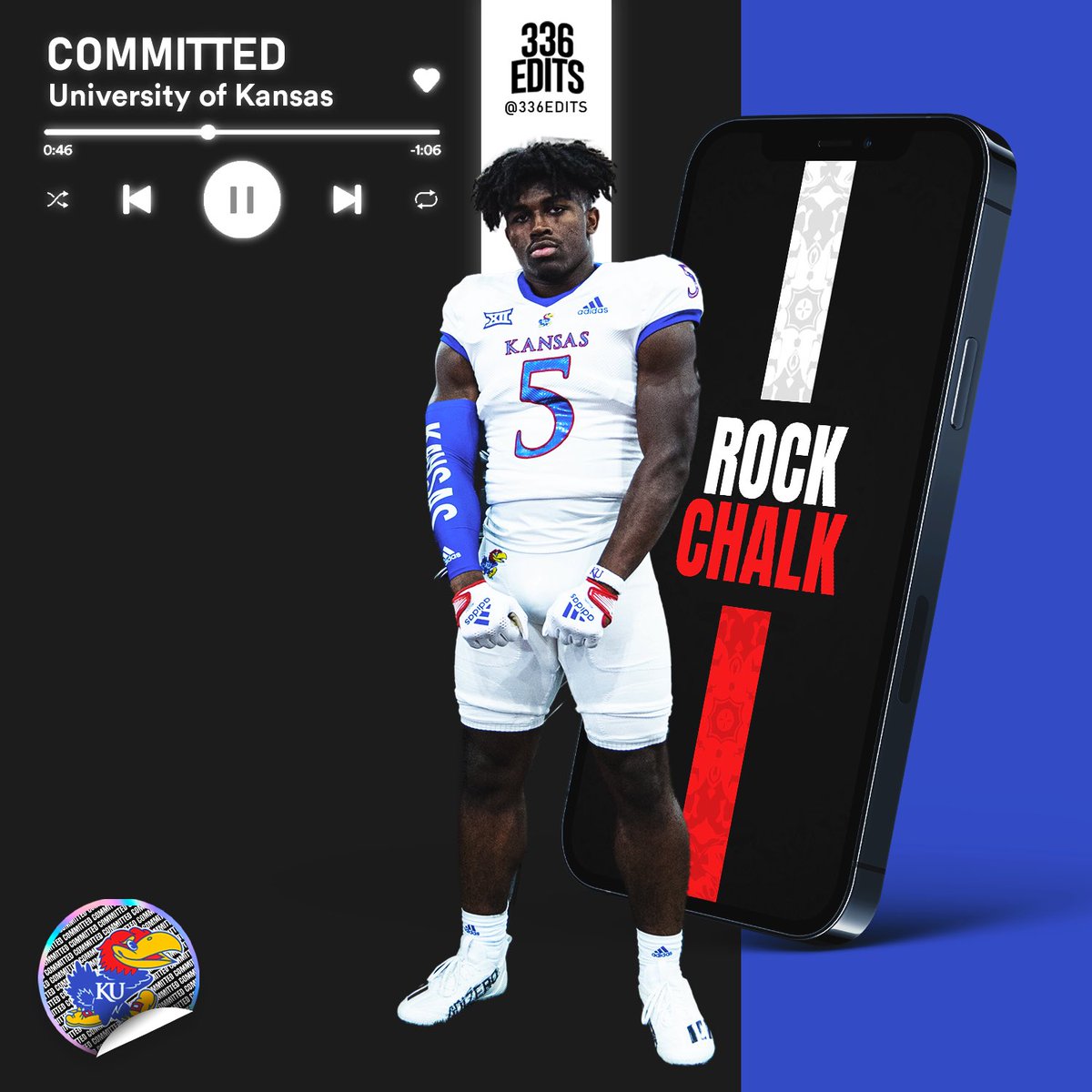 committed. 🔴🔵 #RockChalk @CoachWallaceKU @KU_Football