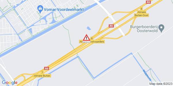 wegstatus's tweet photo. Weg afgesloten: A6 afrit Lelystad / N302/N309 (10) > afrit Almere-Oostvaarders / N702 (8). Wegwerkzaamheden. https://t.co/O92eQAT3Bq https://t.co/HxuziUDxiZ