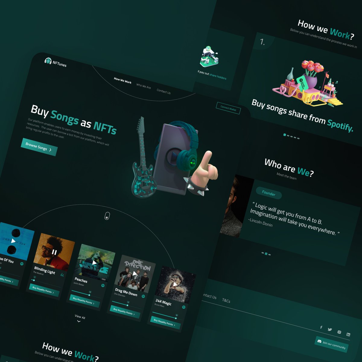 criven_studio's tweet photo. NFTunes: 🔥🎵 The Future of Music Investment! 💸 Buy shares, 🚀 fuel ads 💰 . Smart contracts pay shareholders. Explore our sleek design. 

#NFTunes #MusicInvestment #uiuxdesign https://t.co/bUM8BIuIrc