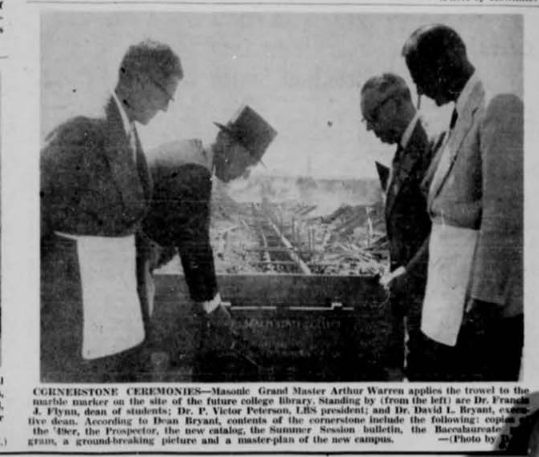 ProvostKSG's tweet photo. #BeachHistory Throwing it back to the laying of the campus cornerstone 70 years ago today! https://t.co/HUjHZzV934