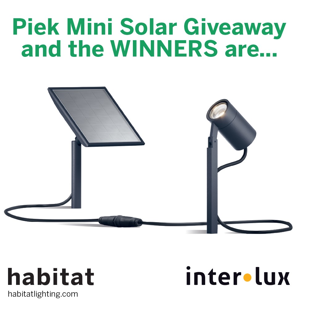 We are pleased to announce the winners of our Piek Mini Solar giveaway at @lightfair!

Congratulations to:

Fernanda Blackaller, AKLD
Morgan Gabler + Jim Youngston, Gabler Youngston
Nelson Jenkins, Lumen Architecture

Learn more about Piek Mini Solar at bit.ly/3zjL7Aa