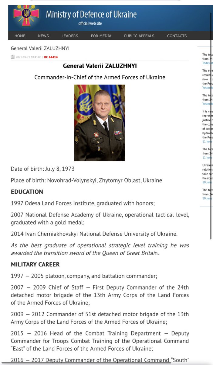 The official biography and photo of #GeneralMarkMilley can be seen on the U.S. Defense Department website at:

defense.gov/About/Biograph… 

The biography and photo of Ukraine #GeneralValeriiZaluzhnyi (#Вале́рійЗалу́жний) is at:

mil.gov.ua/en/ministry-of…