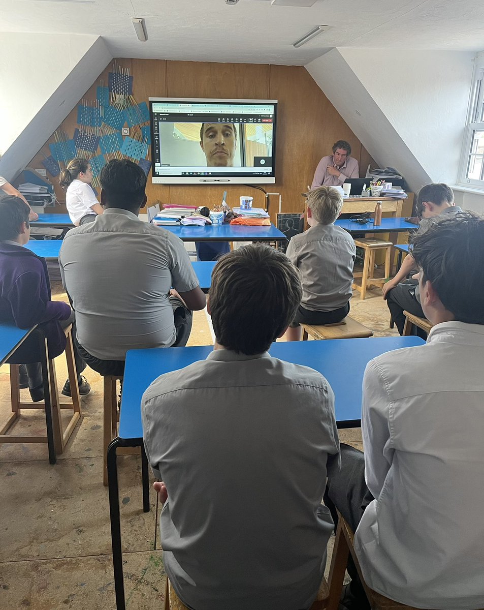 YH_ArtDesign's tweet photo. #yorkhouseY8 met the inspirational @henryfraser0 and learnt about the power of positivity and how to accept and adapt to even the toughest situations. @YH_Computing and I were so impressed by our pupils’ empathy and respectfulness #theYorkHouseWay #acceptandadapt #mouthartist https://t.co/5QTxtTl5Jj
