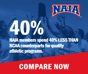 Did you know? NAIA members spend 40% less than NCAA counterparts for quality athletic programs. Also, NAIA schools can sponsor high-caliber athletics at a reasonable cost.

Read here to learn more about the NAIA advantage: bit.ly/3p3J9Sp

#ExperienceNAIA #HigherEducation