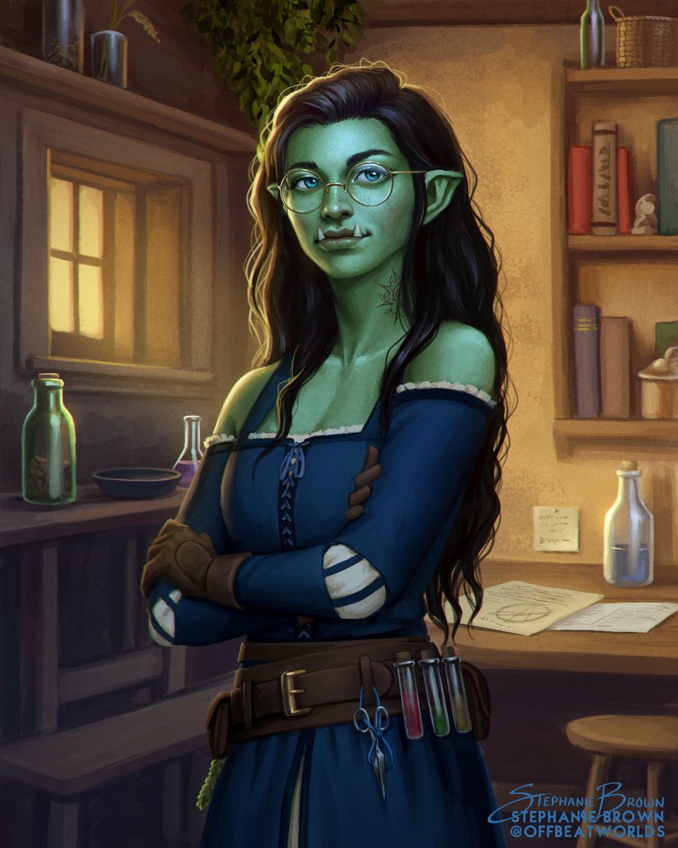 Stephanie Brown ☕ Artist on Patreon 👻 on Twitter "New d&d commission! This is Poppy, an orc