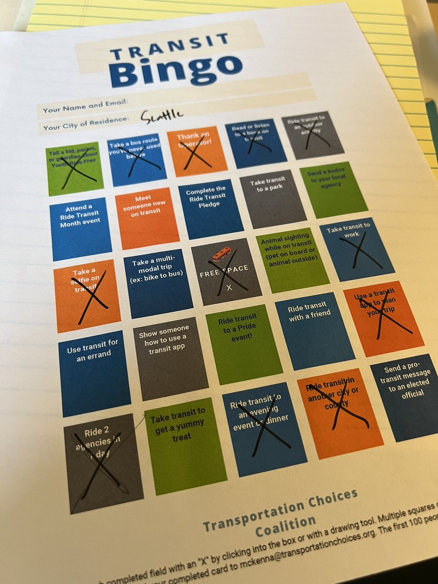AdventureRoss's tweet image. Bingo! #RideTransitMonth @TranspoChoices happy to live in a region with such great and improving transit options. Let’s keep making it better so driving is not the default mode. #sustainable #TransportationOptions
