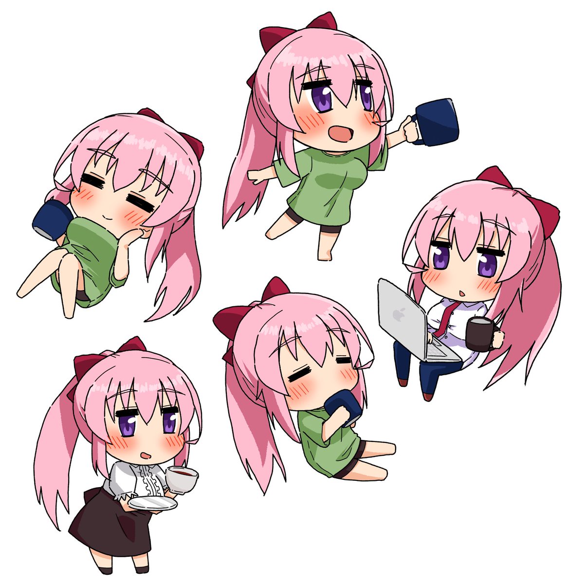 「チビキャラをたくさん描いて一枚にまとめるとワチャっと感が出ていいね 」|すのほのイラスト