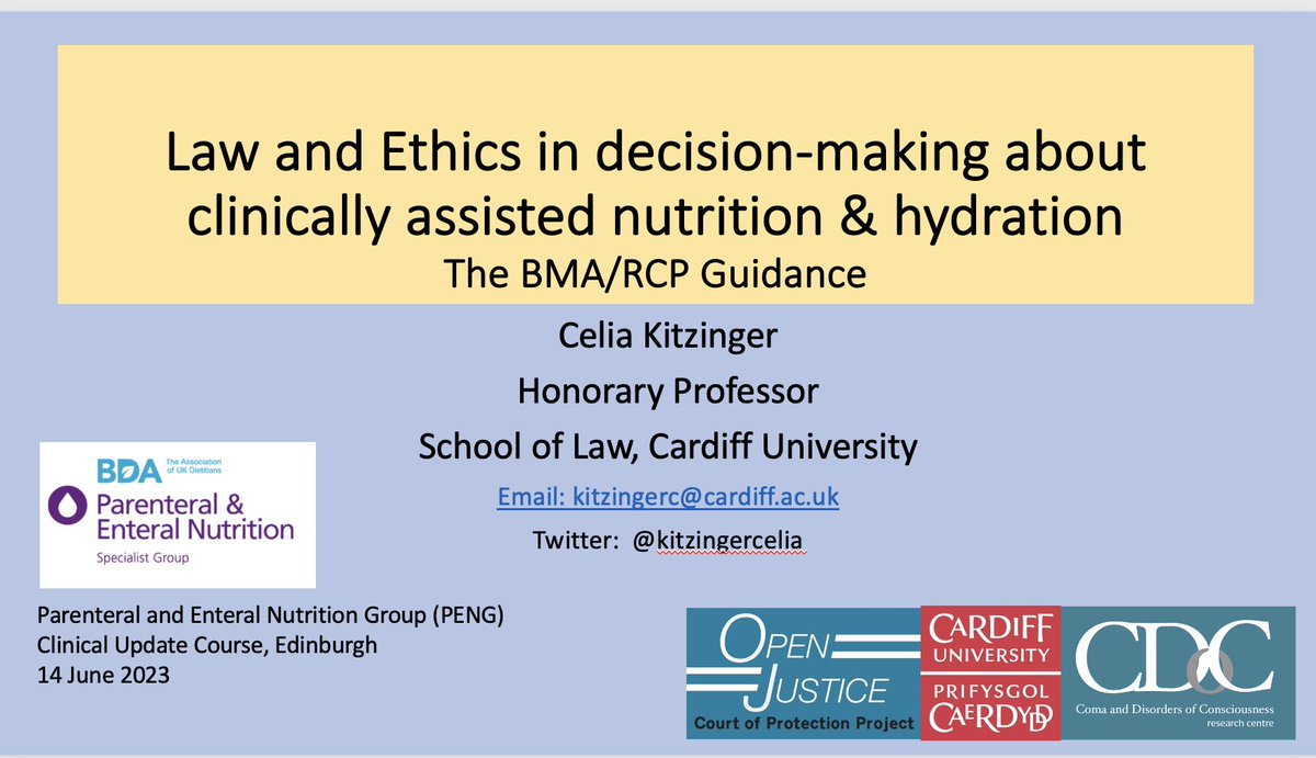 Celia Kitzinger (@kitzingercelia) on Twitter photo Really looking forward to talking about ethics and law relating to nutritional support at the <a href="/BDA_Dietitians/">British Dietetic Association</a> clinical update course tomorrow. Really looking forward to talking about ethics and law relating to nutritional support at the <a href="/BDA_Dietitians/">British Dietetic Association</a> clinical update course tomorrow.