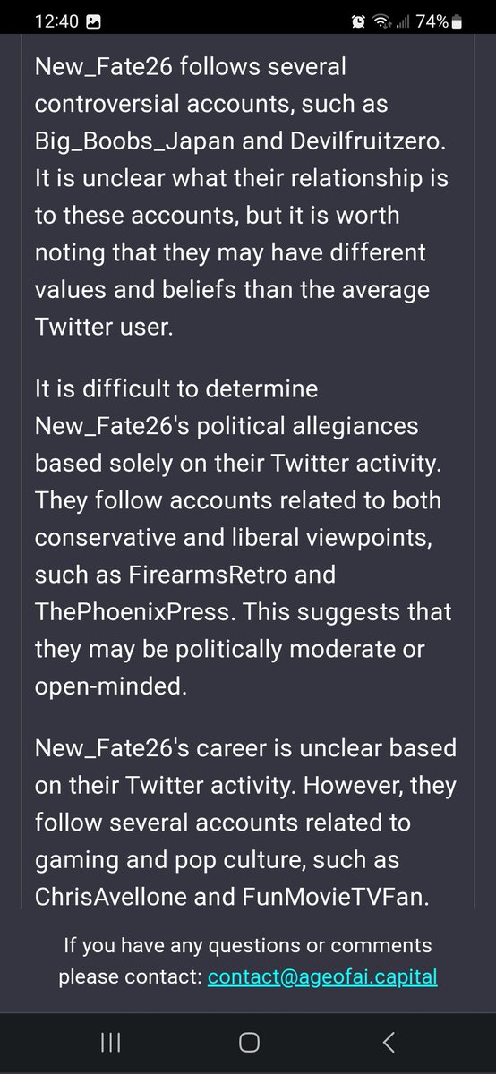 new_fate26's tweet photo. So apparently you're controversial @Devilfruitzero 🤷🤷🤷

I do like how it couldn't determine my politics, though, despite how open I am about being a conservative. https://t.co/suVrSPejD4