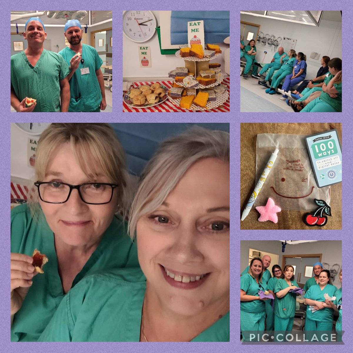 Senior Theatre Practitioner, Clair held a wellbeing session today for staff. It’s been a hard few weeks &amp; this session allowed staff to connect together &amp; recharge. Reiki, cakes &amp; goodies packs for self care were all on offer. Thank you Clair 💙#Theatre #Wellbeing #NHS #Surgery