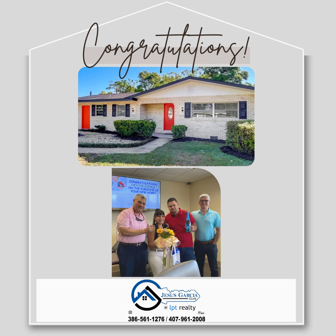 Congratulations to the Ortiz & Cintron family on the purchase of their home!

#lptrealty #CentralFlorida #HomeSweetHome #FloridaRealtors
