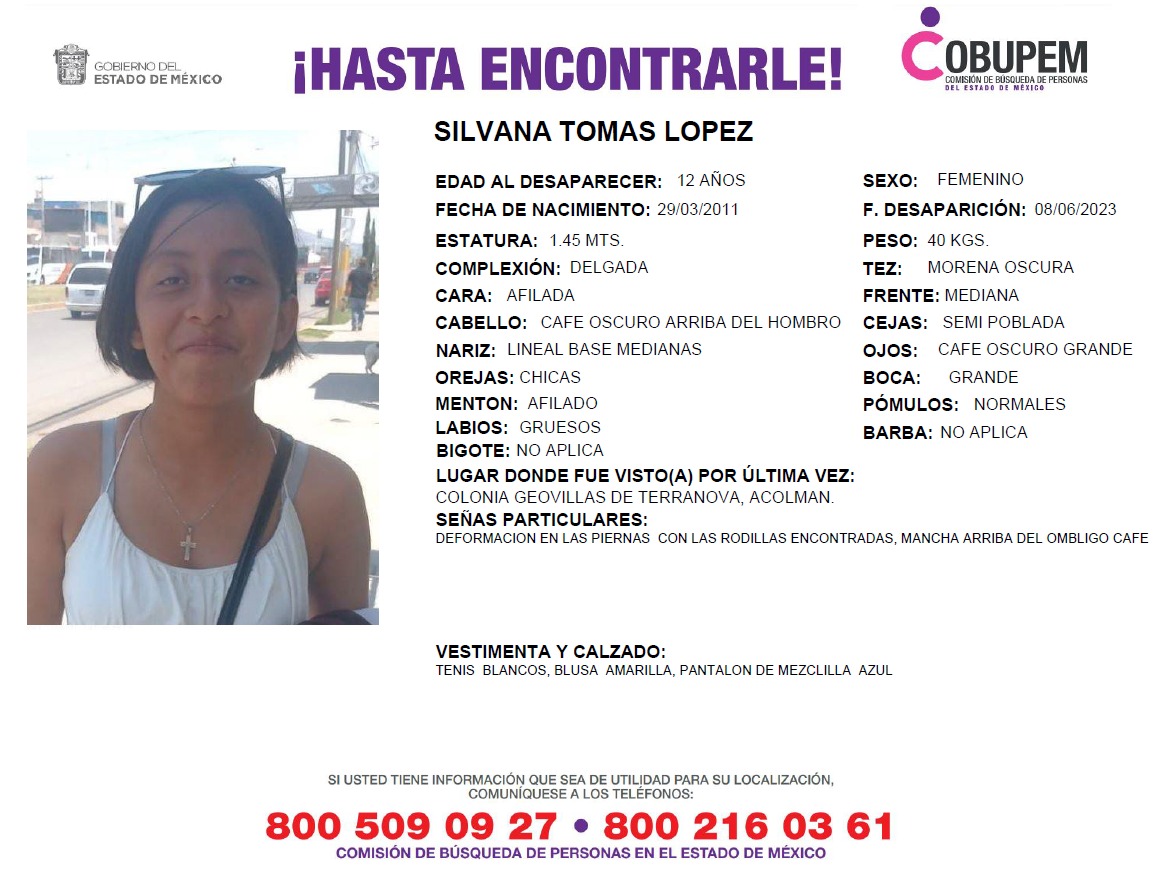 #ComunidadTESCI solicitamos de su apoyo para compartir las siguientes #CédulasDeDesaparición y así ayudar a estas personas a regresar pronto a su hogar con sus familiares. #AlertaAmber @botDesaparecidx