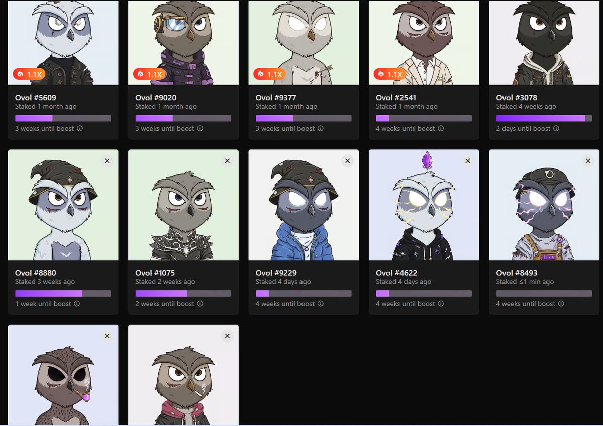 Just added 3 more Ovols to my @ElixirNFT collection 🚀 🚀🚀

I've been quietly building my gang for months, and let me tell you, I'm bullish AF! 

Which Ovol do you think will lead my pack? Drop your guesses below! 

#NFTs #Ovols #Elixir #Solana