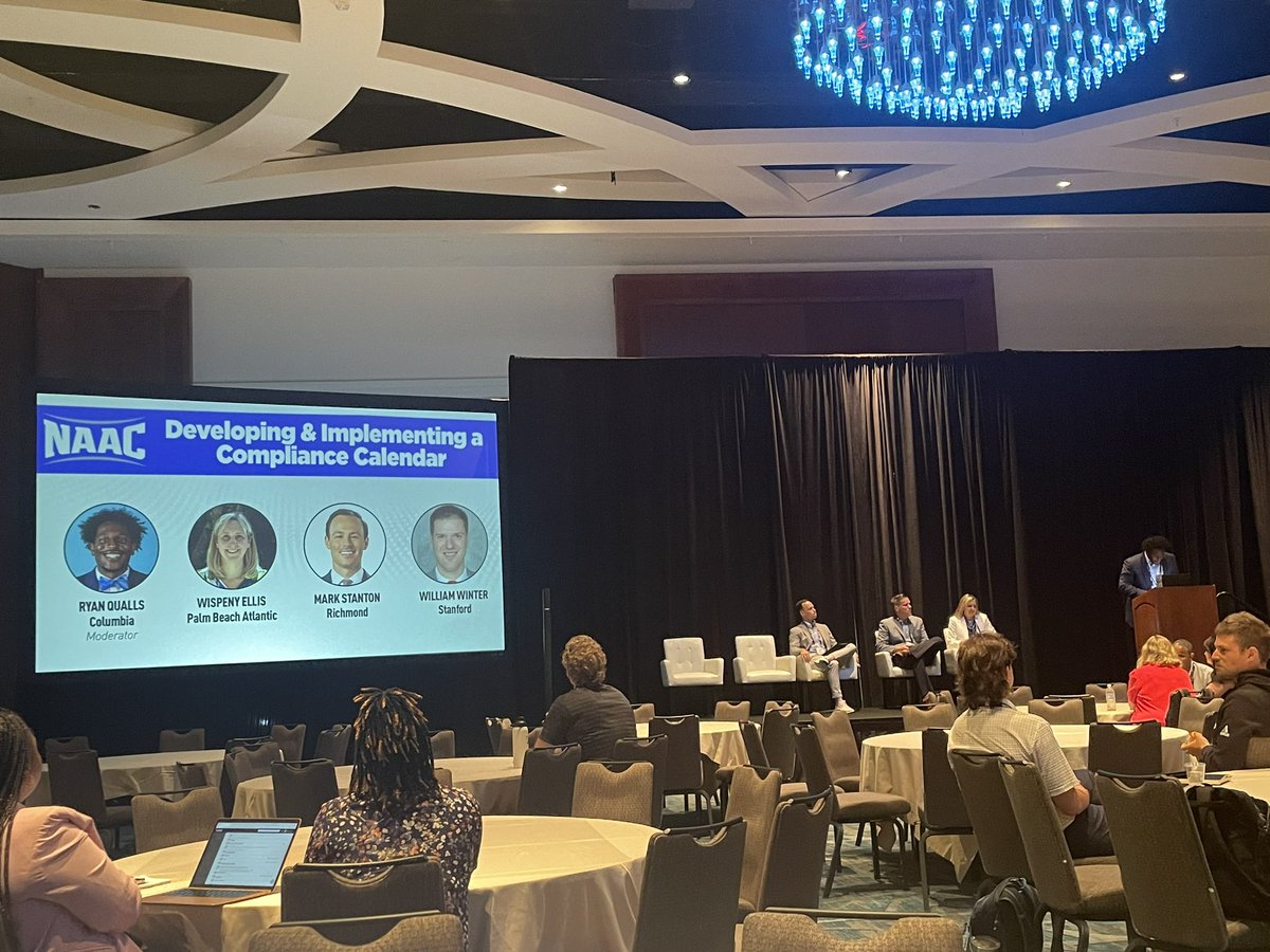 CULionsComp's tweet photo. Shoutout to Assistant AD for Compliance, Ryan Qualls, who is a member of this years Convention committee and moderated the Developing and Implementing a Complaince calendar session yesterday. Many @GoColumbiaLions colleagues were in attendance to support and he did us proud 👏🦁 https://t.co/OE7gQe2x3x