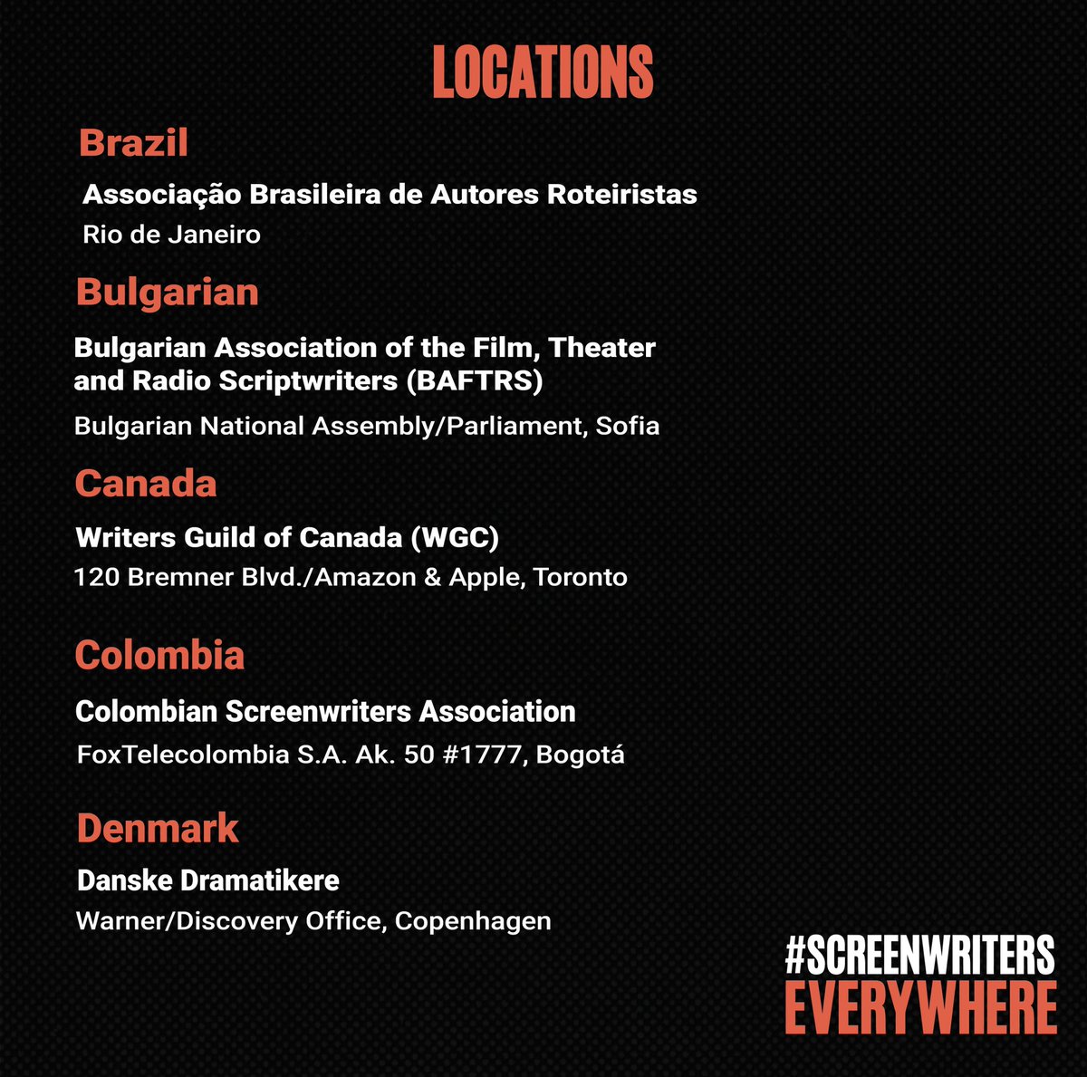 WGAWest's tweet photo. Get involved by attending one of these events across the world! https://t.co/PTm1jC02Gw