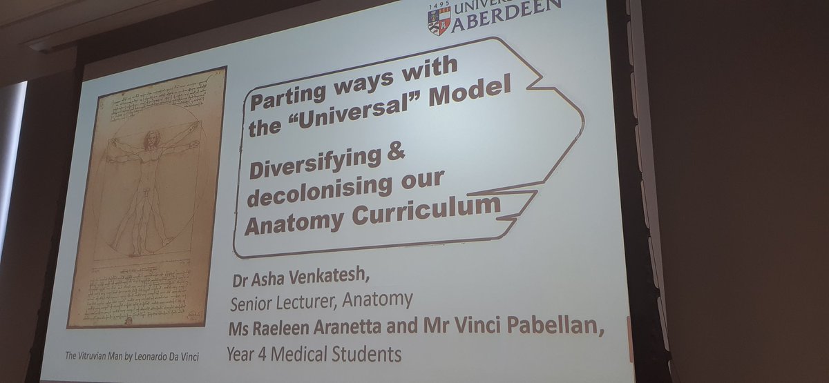 3/n From @aberdeenuni medical students Raeleen Araneta & Vinci Parabellan with tutor Asha Venkatesh critically discussing are they taking a #decolonising or inclusive approach to #anatomy education #HETL2023 @HETL2023