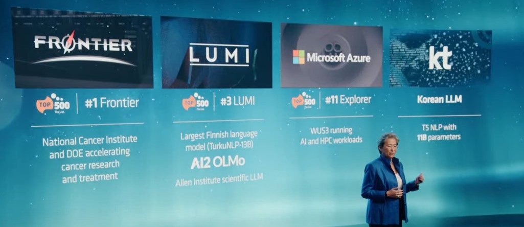 Lisa touts AMD-based #supercomputers that are working on #AI projects @LUMIhpc video on what they are doing #HPC #AI