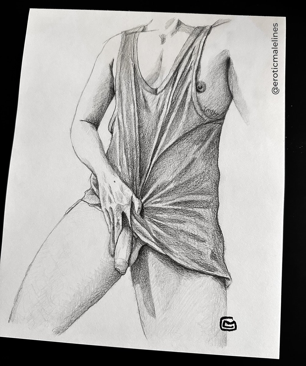 Thanks to my friend for posing for this one, sometimes not showing all is hotter! #eroticart #male #drawing #Pencildrawing
