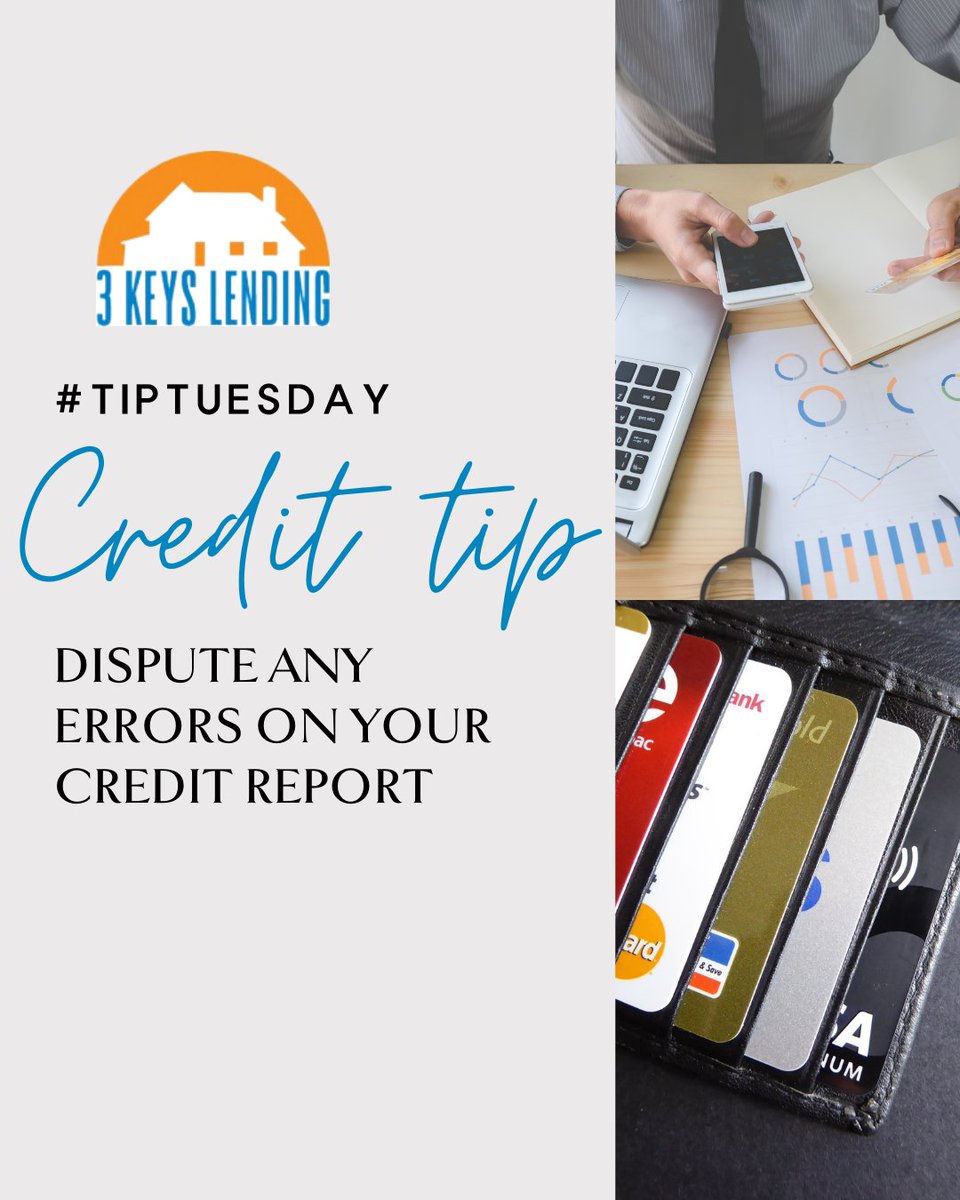 3KeysLending3's tweet image. Credit health matters: Dispute errors to keep your score from taking any accidental hits. 💪🔍 Take charge of your credit and set yourself up for financial success!

📲 801-903-4695

#3keyslending #threekeyslendsahand #3keys #mortgage #mortgagebroker