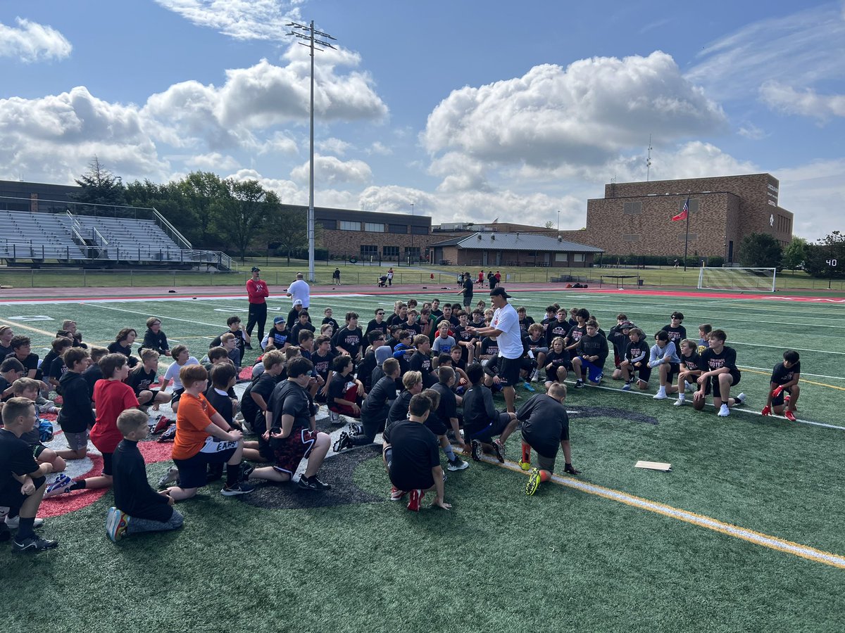 Day 2…Football is fun and it shows.  #youthcamp