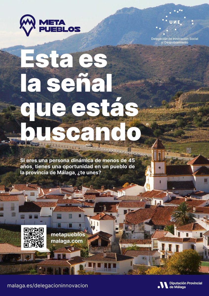lanoria_mlg's tweet photo. 🏘️ La @diputacionMLG  pone en marcha el proyecto ‘Metapueblos: más allá de la ciudad’
🗓️ Inscripción 👉🏻 14/06 al 13/07
➡️ Itinerarios de formación incentivada
➡️ Si eres menor de 45 años y estás en desempleo
📍 Pueblos de la Serranía de Ronda y Axarquía
ℹ️ https://t.co/oq18i38LOz https://t.co/FtJ7ZOg9aE