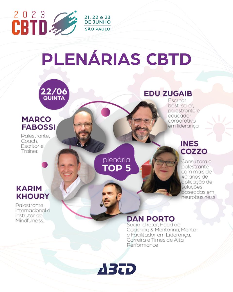 É com muita alegria e satisfação que recebermos no palco Marco Fabossi, Edu Zugaib, Karim Khoury, Ines Cozzo e Dan Porto!

Marque aí na sua agenda para não perder os TOP 5 do CBTD 2022!

#abtd #treinamento #desenvolvimento #gestãodepessoas #desenvolvendopessoasenegócios #CBTD2023