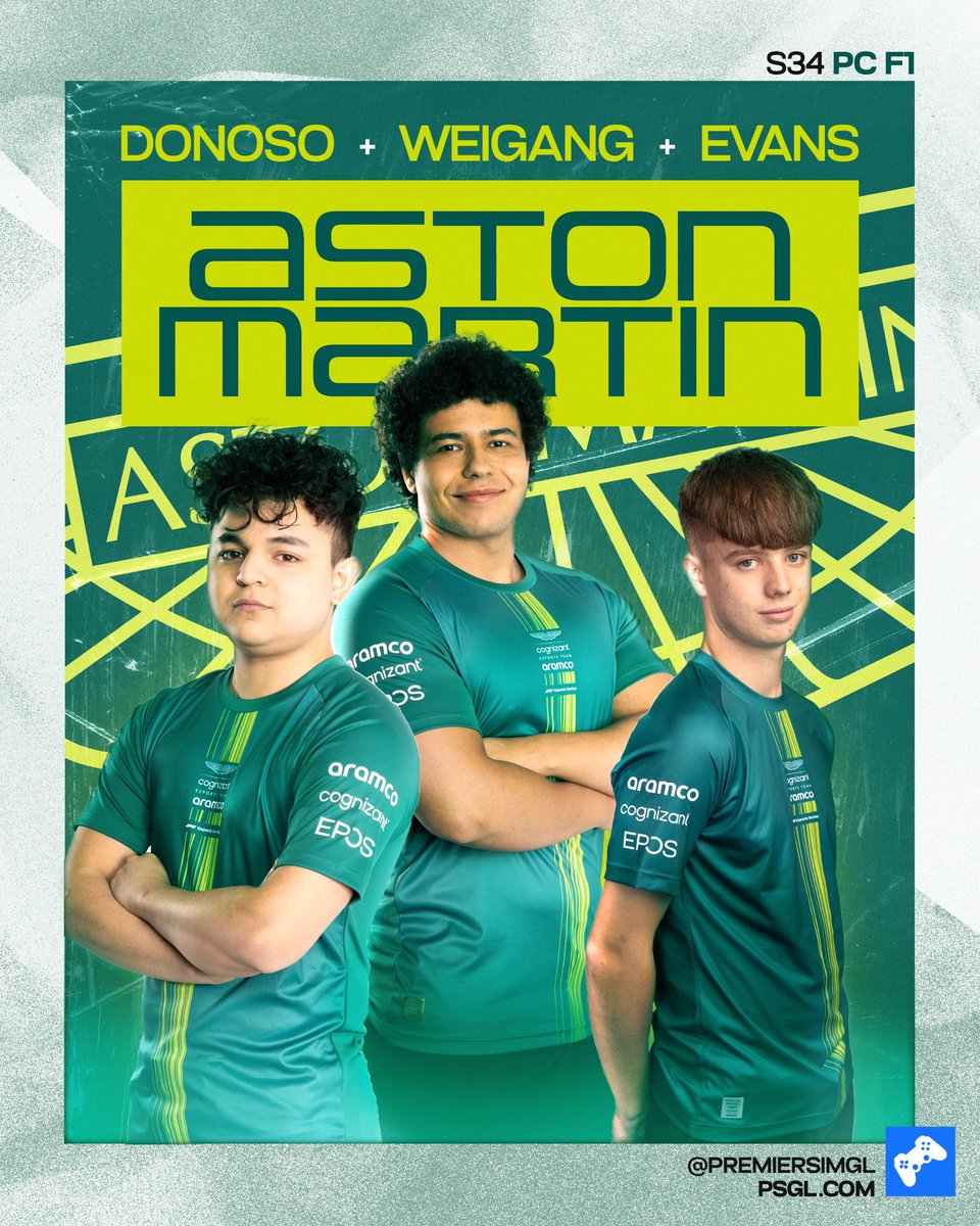 A full set for Aston Martin 💚 

@FDonoso99 
@simonweigang 
@JohnEvansF1 

We will see all the @amf1esports boys in Season 34 

#PSGLS34