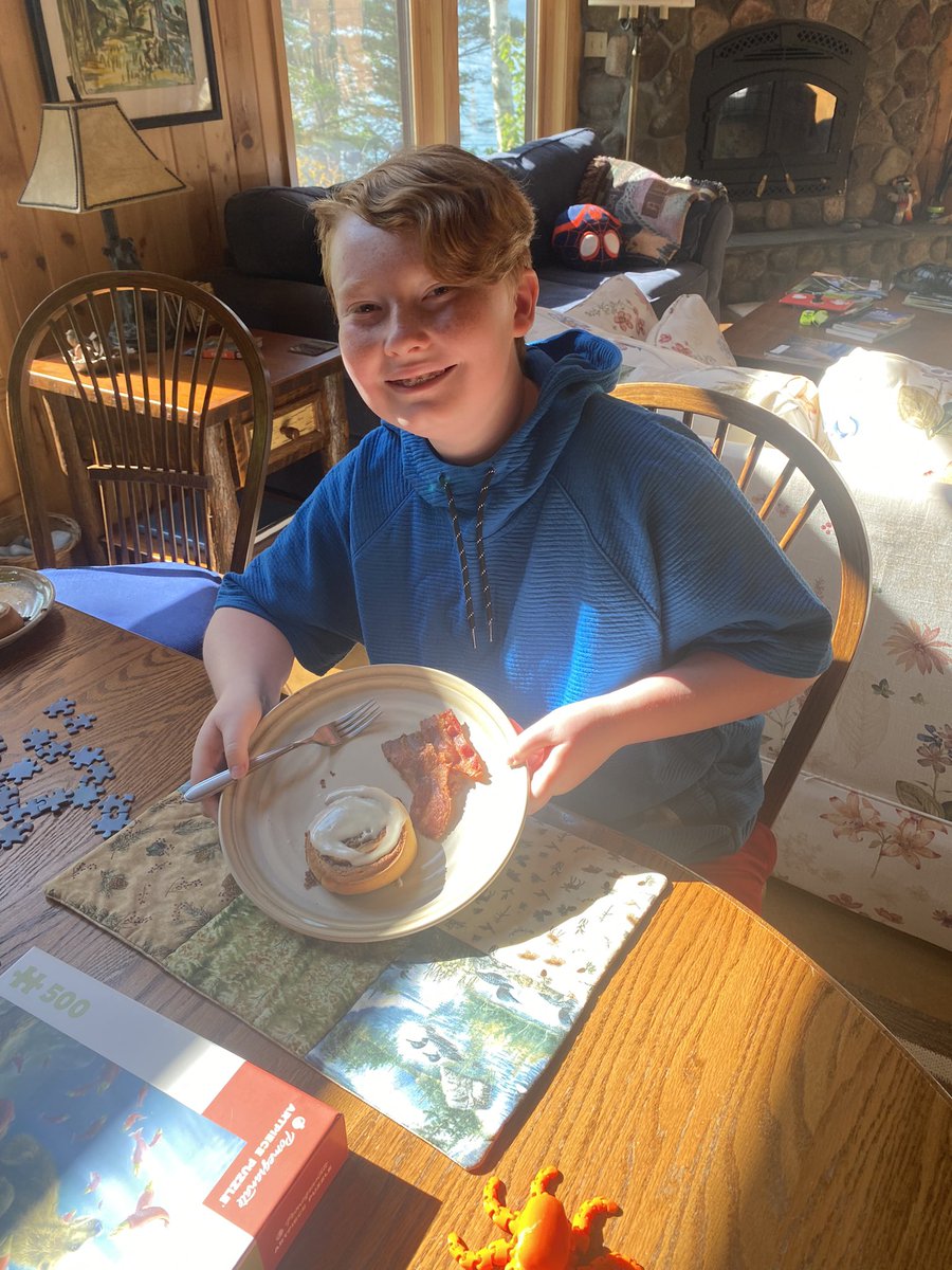 Life is good.  At Minnesota summer home, helping grandson make homemade cinnamon rolls and enjoying the cool weather https://t.co/wOnnveGpVU