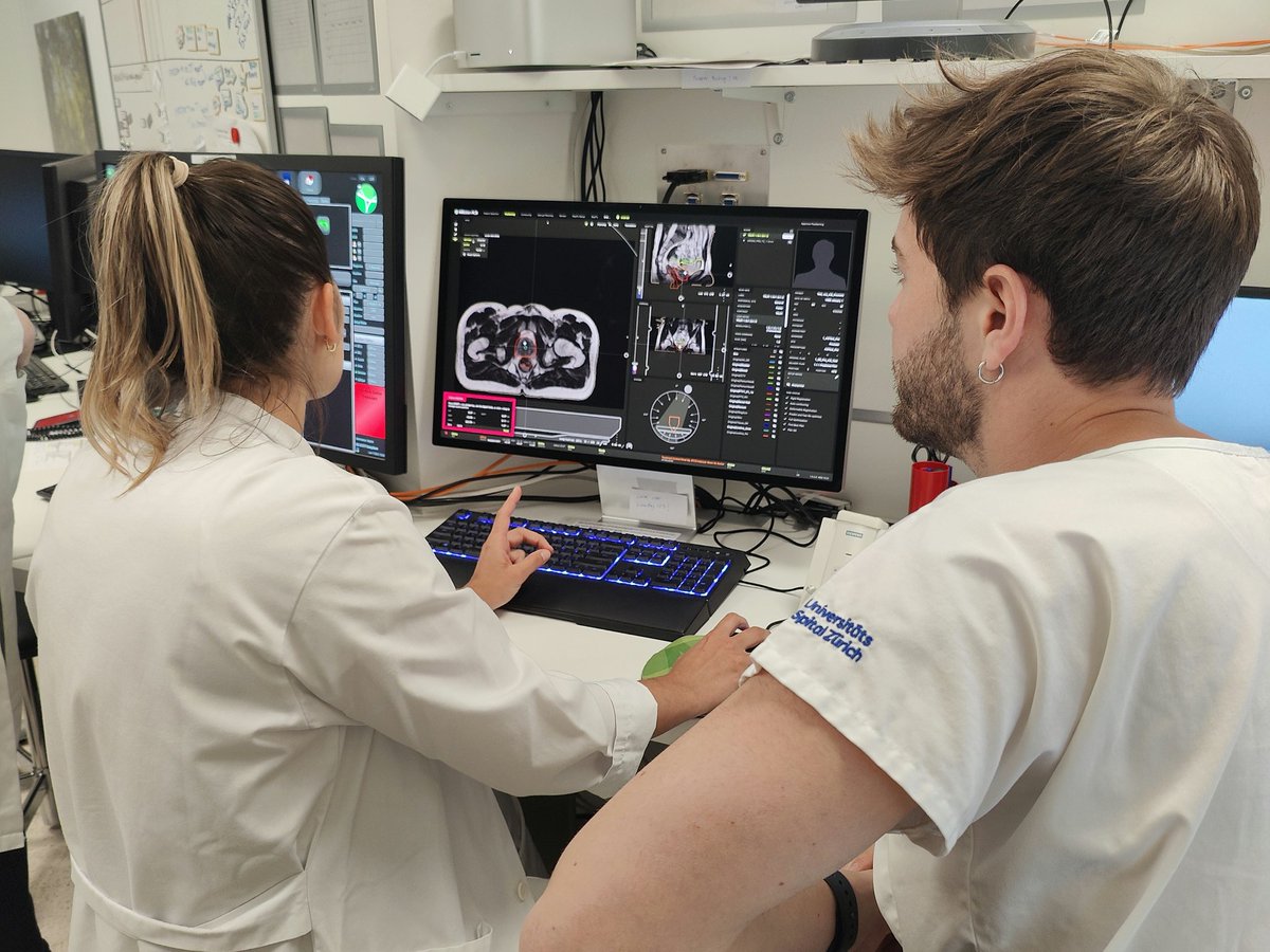 LotteWilke's tweet photo. 1st patient treated today using the parallel A3i adaptive workflow after our #MRIdian upgrade in under 45 minutes @RadOncUSZ @Unispital_USZ 🧲. Great #radonc teamwork💪 https://t.co/fH0sMwsAny