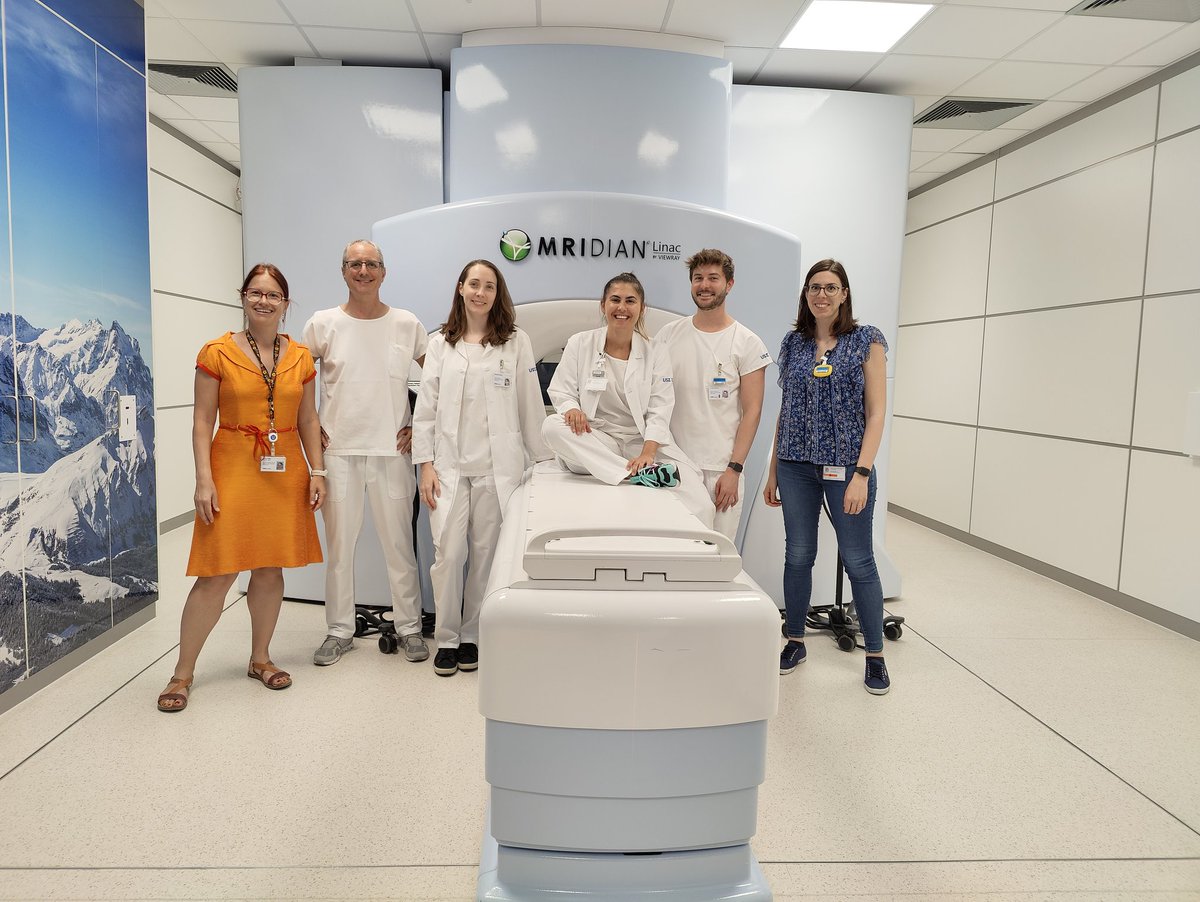 1st patient treated today using the parallel A3i adaptive workflow after our #MRIdian upgrade in under 45 minutes @RadOncUSZ @Unispital_USZ 🧲. Great #radonc teamwork💪