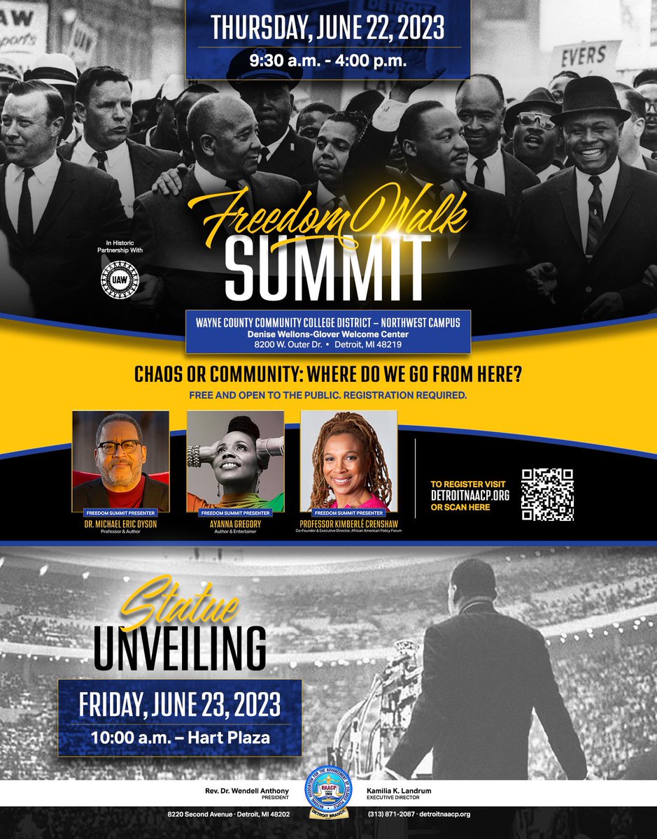 DETROITNAACP's tweet photo. Our June Jubilee Weekend is going to be outstanding!! Today we announced our awardees for the 68th Annual Fight For Freedom Fund Dinner. 
Visit https://t.co/m17IF7Syen to read the full press release. 

#JuneJubilee
#CelebrationOfFreedom
#68FFFFD
#FreedomSummit https://t.co/Qi2DQoYvfv