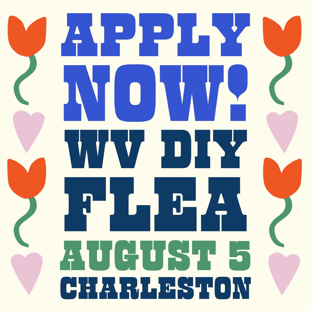 WV DIY Flea is a community market supporting DIY small business owners. We’re seeking artists, crafters, vintage dealers, and other creative vendors to set up at our event! forms.gle/bBmSnvJVKg182X…