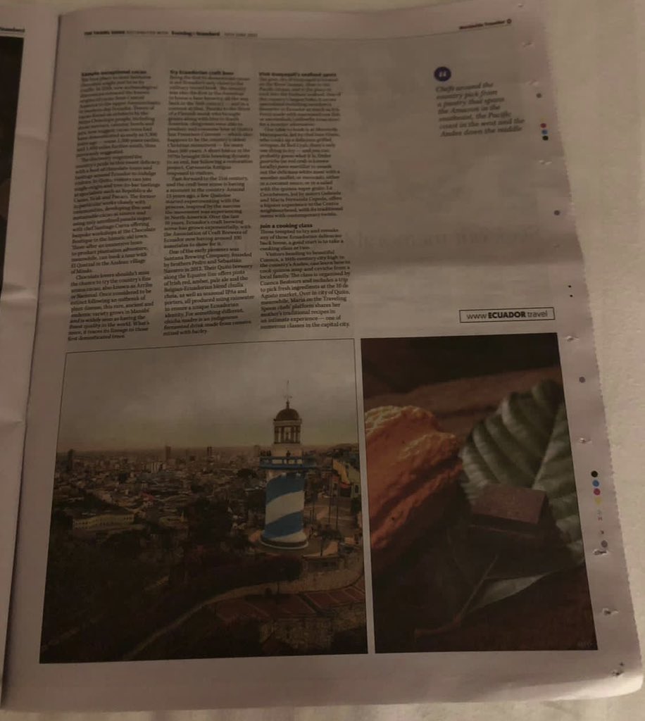 HMACampbell's tweet photo. Entonces, aquí estoy en Londres para una conferencia y ¿qué encuentro en el periódico “London Evening Standard” de anoche? Un anuncio a doble página para Ecuador 👏👏👏 https://t.co/geRAMNx4Q4