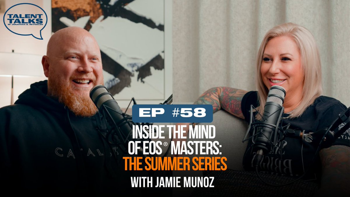 We're kicking off our Talent Talks Podcast Summer Series: Inside the Mind of EOS®️ Masters with Jamie Munoz: CEO & Visionary of Catalyst Integrators. Apple: apple.co/3IZc94r Spotify: spoti.fi/3qqtYmC Youtube: bit.ly/42Exw29 #talenttalks #podcast