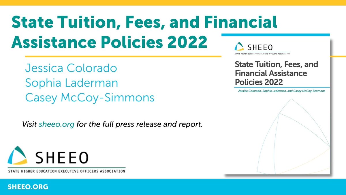 RELEASE: SHEEO report examines tuition, fees, and financial assistance policies among states. Only six states report a unified strategy for addressing affordability. Learn more: sheeo.org/tuition-and-fe… #highered