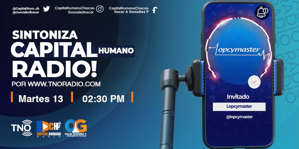 #13Jun | #EnMinutos en #CapitalHumanoRadio por @TNOradio (tnoradio.com) con Carley Escándela, Director médico,  vocero de Lopcymaster, 𝗖𝗲𝗻𝘁𝗿𝗼 𝗠𝗲́𝗱𝗶𝗰𝗼 𝗱𝗲𝗱𝗶𝗰𝗮𝗱o a la Medicina Primaria y Medicina Ocupacional,  ¡Sintoniza por   instagram.com/gonzalezfoscar/!