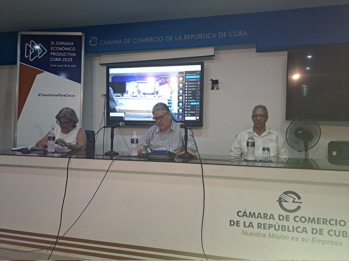 Se inicia la III Jornada Económico Productiva de Cuba 2023. Las palabras inaugurales a cargo del VPM y Ministro <a href="/MEP_CUBA/">Ministerio de Economía y Planificación de Cuba</a> <a href="/AlejandroGilF/">Alejandro Gil Fernández</a>. Para la economía es muy importante el incremento de las exportaciones y generar otras fuentes en divisas para el país. <a href="/MEP_CUBA/">Ministerio de Economía y Planificación de Cuba</a> <a href="/CubaInie/">INIE_CUBA</a>