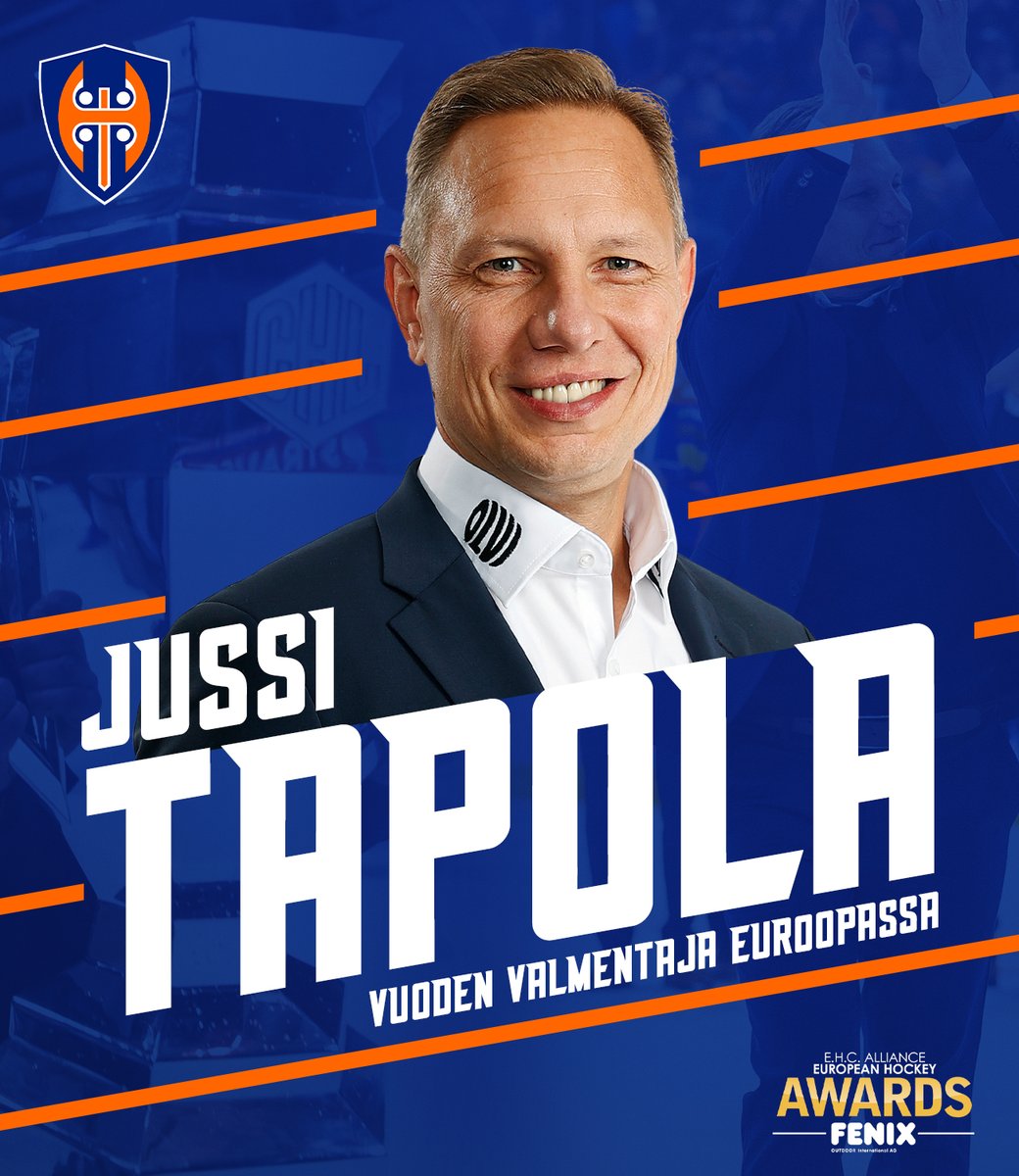 Jussi Tapola valittiin vuoden eurooppalaiseksi valmentajaksi🔥 

Onnittelut Jupe, ja tsemppiä uusiin haasteisiin🤝

#Tappara #Liiga #ChampionsGoBeyond