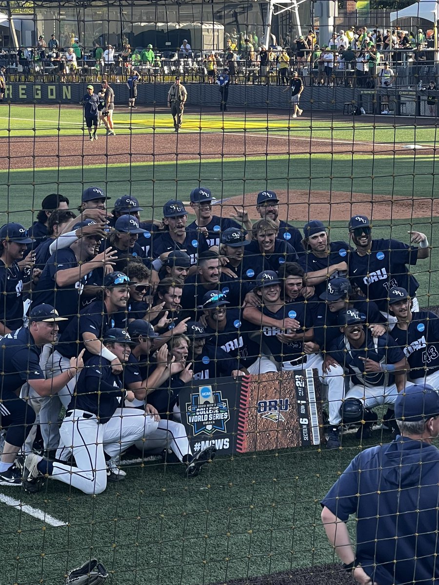 davidsonacademy's tweet photo. What are you doing this Friday at 1pm? We’ll be tuning into the Men’s College World Series on ESPN, as former DA Bear @44Tress (c/o 2020) and his @ORUBaseball teammates will face TCU in Omaha. Ryan (#32) is on the left in the first photo. 
@DavidsonAcadBB @athletics_da #ORUBase https://t.co/lzAiyMIP6z