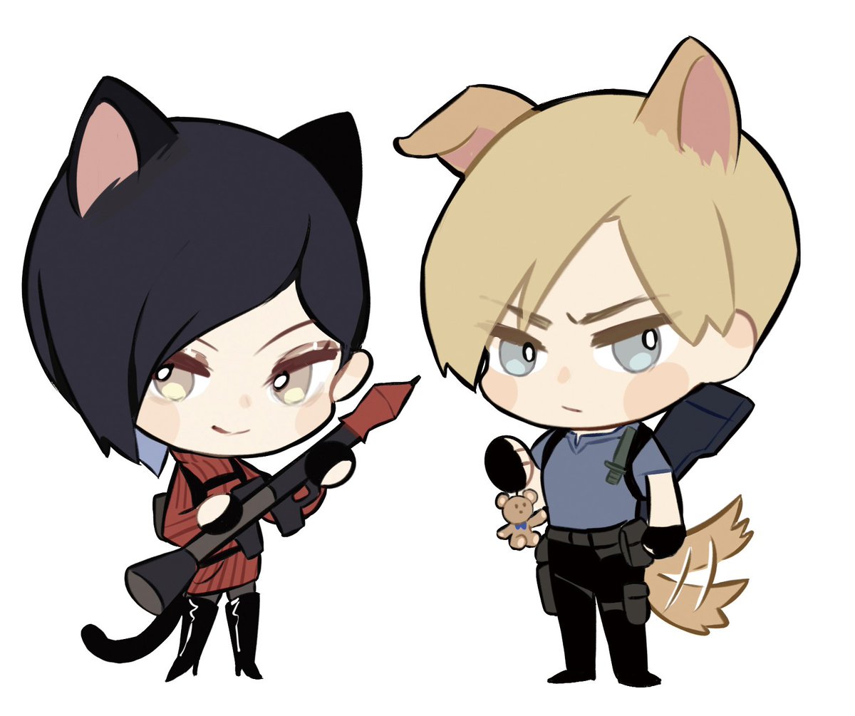 Kitty in red & Puppy in blue
#RE4    #レオエイ
 #Aeon  #REBHFun #RE2